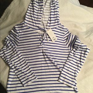 COPY - Hiho pelican stripe Sunkin lace up shirt. Size M